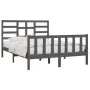 Gray solid wood bed frame King Size 150x200 cm by vidaXL, Beds and slatted bases - Ref: Foro24-3107620, Price: 150,95 €, Disc...
