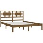 Estructura de cama madera maciza de pino marrón miel 180x200 cm
