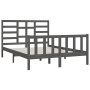 Estructura de cama madera maciza gris King Size 150x200 cm de vidaXL, Camas y somieres - Ref: Foro24-3107620, Precio: 152,80 ...