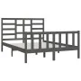 Gray solid wood bed frame King Size 150x200 cm by vidaXL, Beds and slatted bases - Ref: Foro24-3107620, Price: 150,95 €, Disc...