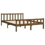 Solid wood bed frame King honey brown 150x200 cm by vidaXL, Beds and slatted bases - Ref: Foro24-810687, Price: 123,55 €, Dis...