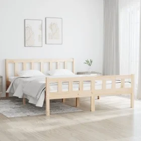 Solid wood bed frame 120x190 cm by vidaXL, Beds and slatted bases - Ref: Foro24-810649, Price: 103,71 €, Discount: %