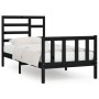 Estructura de cama madera maciza de pino negro 100x200 cm de vidaXL, Camas y somieres - Ref: Foro24-3107607, Precio: 131,26 €...