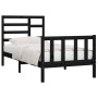Estructura de cama madera maciza de pino negro 100x200 cm de vidaXL, Camas y somieres - Ref: Foro24-3107607, Precio: 131,26 €...