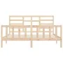Solid pine wood bed frame 200x200 cm by vidaXL, Beds and slatted bases - Ref: Foro24-3107633, Price: 141,26 €, Discount: %
