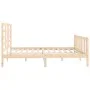 Solid pine wood bed frame 200x200 cm by vidaXL, Beds and slatted bases - Ref: Foro24-3107633, Price: 141,26 €, Discount: %