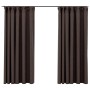Cortinas opacas ganchos look de lino 2 pzs gris taupe 140x175cm