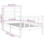 Estructura de cama madera maciza de pino 90x200 cm de vidaXL, Camas y somieres - Ref: Foro24-3107598, Precio: 90,28 €, Descue...