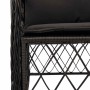 Set de comedor de jardín 7 pzas y cojines ratán sintético negro