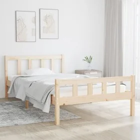 Bettgestell aus Massivholz 100x200 cm von vidaXL, Betten und Lattenroste - Ref: Foro24-810669, Preis: 81,24 €, Rabatt: %