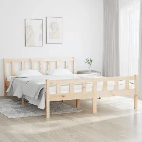 Solid wood bed frame 150x200 cm by vidaXL, Beds and slatted bases - Ref: Foro24-810684, Price: 91,79 €, Discount: %