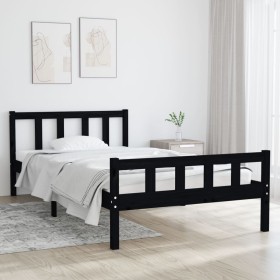 Estructura de cama madera maciza negro 100x200 cm