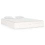 Estructura de cama de madera maciza blanca 140x190 cm de vidaXL, Camas y somieres - Ref: Foro24-820083, Precio: 122,08 €, Des...