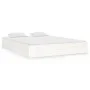 White solid wood bed frame 140x190 cm by vidaXL, Beds and slatted bases - Ref: Foro24-820083, Price: 111,59 €, Discount: %