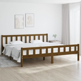 Honey brown solid wood bed frame 200x200 cm by vidaXL, Beds and slatted bases - Ref: Foro24-810702, Price: 99,80 €, Discount: %