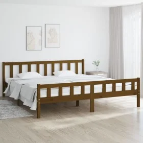 Honey brown solid wood bed frame 200x200 cm by vidaXL, Beds and slatted bases - Ref: Foro24-810702, Price: 99,80 €, Discount: %