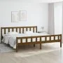 Estructura de cama madera maciza marrón miel 200x200 cm de vidaXL, Camas y somieres - Ref: Foro24-810702, Precio: 99,80 €, De...