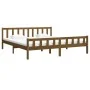 Estructura de cama madera maciza marrón miel 200x200 cm de vidaXL, Camas y somieres - Ref: Foro24-810702, Precio: 99,80 €, De...