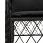Set de comedor de jardín 9 pzas y cojines ratán sintético negro
