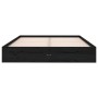 Black solid wood bed frame 120x190 cm by vidaXL, Beds and slatted bases - Ref: Foro24-820076, Price: 132,00 €, Discount: %