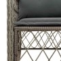 Set comedor jardín 9 pzas y cojines ratán sintético gris