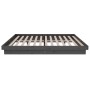 Gray solid wood bed frame 140x190 cm by vidaXL, Beds and slatted bases - Ref: Foro24-819954, Price: 213,19 €, Discount: %