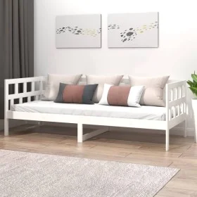 Schlafsofa aus massivem weißem Kiefernholz, 90 x 190 cm von vidaXL, Betten und Lattenroste - Ref: Foro24-820218, Preis: 141,4...