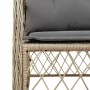 Set comedor de jardín 9 pzas con cojines ratán sintético beige