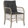 Set comedor de jardín 9 pzas cojines ratán sintético gris claro