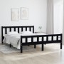Estructura de cama madera maciza negro 120x200 cm de vidaXL, Camas y somieres - Ref: Foro24-810678, Precio: 117,15 €, Descuen...