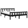 Estructura de cama madera maciza negro 120x200 cm de vidaXL, Camas y somieres - Ref: Foro24-810678, Precio: 117,15 €, Descuen...