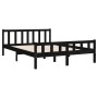 Estructura de cama madera maciza negro 120x200 cm de vidaXL, Camas y somieres - Ref: Foro24-810678, Precio: 117,15 €, Descuen...