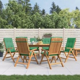 Reclining garden chairs and cushions 6 pcs solid teak wood by vidaXL, Garden chairs - Ref: Foro24-3196498, Price: 1,00 €, Dis...