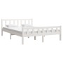 Estructura de cama madera maciza blanca King Size 150x200 cm de vidaXL, Camas y somieres - Ref: Foro24-810685, Precio: 149,04...