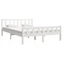 White solid wood bed frame King Size 150x200 cm by vidaXL, Beds and slatted bases - Ref: Foro24-810685, Price: 108,98 €, Disc...