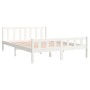 Weißes Massivholzbettgestell King Size 150x200 cm von vidaXL, Betten und Lattenroste - Ref: Foro24-810685, Preis: 149,12 €, R...