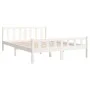 White solid wood bed frame King Size 150x200 cm by vidaXL, Beds and slatted bases - Ref: Foro24-810685, Price: 108,98 €, Disc...