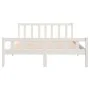 White solid wood bed frame King Size 150x200 cm by vidaXL, Beds and slatted bases - Ref: Foro24-810685, Price: 108,98 €, Disc...