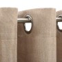 Cortinas opacas ojales look de lino 2 pzas beige 140x225 cm