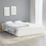 White solid wood bed frame King Size 150x200 cm by vidaXL, Beds and slatted bases - Ref: Foro24-820038, Price: 125,79 €, Disc...