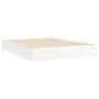 White solid wood bed frame King Size 150x200 cm by vidaXL, Beds and slatted bases - Ref: Foro24-820038, Price: 125,79 €, Disc...
