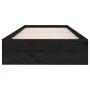 Estructura de cama madera maciza individual negra 75x190 cm de vidaXL, Camas y somieres - Ref: Foro24-820066, Precio: 78,26 €...