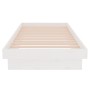 White single solid wood bed frame 75x190 cm by vidaXL, Beds and slatted bases - Ref: Foro24-819933, Price: 120,26 €, Discount: %
