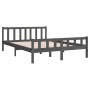 Gray solid wood bed frame 140x200 cm by vidaXL, Beds and slatted bases - Ref: Foro24-810681, Price: 126,36 €, Discount: %