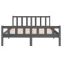 Gray solid wood bed frame 140x200 cm by vidaXL, Beds and slatted bases - Ref: Foro24-810681, Price: 126,36 €, Discount: %