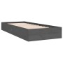Gray solid wood single bed frame 75x190 cm by vidaXL, Beds and slatted bases - Ref: Foro24-820064, Price: 96,22 €, Discount: %