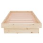 Solid wood bed frame 75x190 cm by vidaXL, Beds and slatted bases - Ref: Foro24-819932, Price: 102,69 €, Discount: %