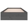 Gray solid wood single bed frame 75x190 cm by vidaXL, Beds and slatted bases - Ref: Foro24-820064, Price: 96,22 €, Discount: %