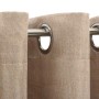 Cortinas opacas ojales look de lino 2 pzas beige 140x245 cm