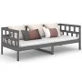 Sofá cama madera maciza de pino gris 80x200 cm de vidaXL, Camas y somieres - Ref: Foro24-820214, Precio: 111,49 €, Descuento: %